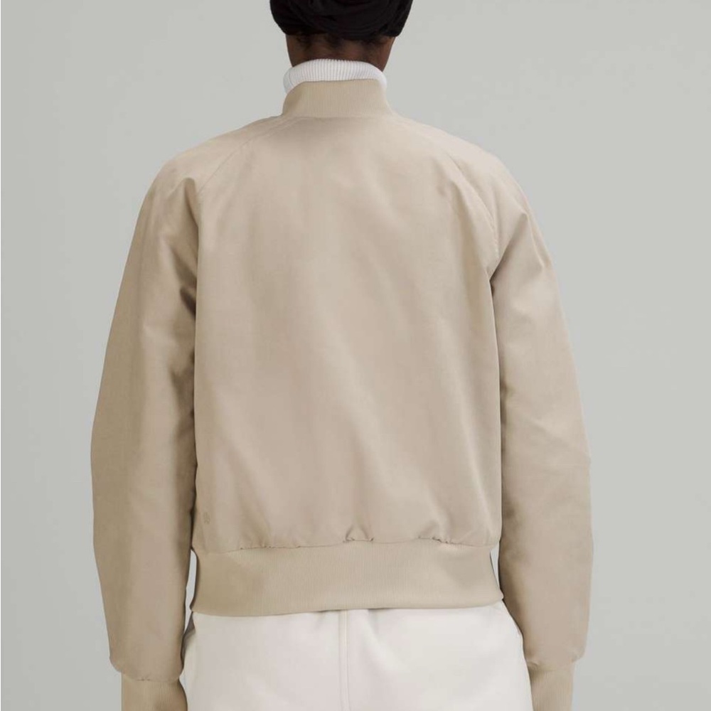 NWOT Lululemon Non-Stop Cotton Bomber Jacket, size 10, raw linen - Picture 2 of 13